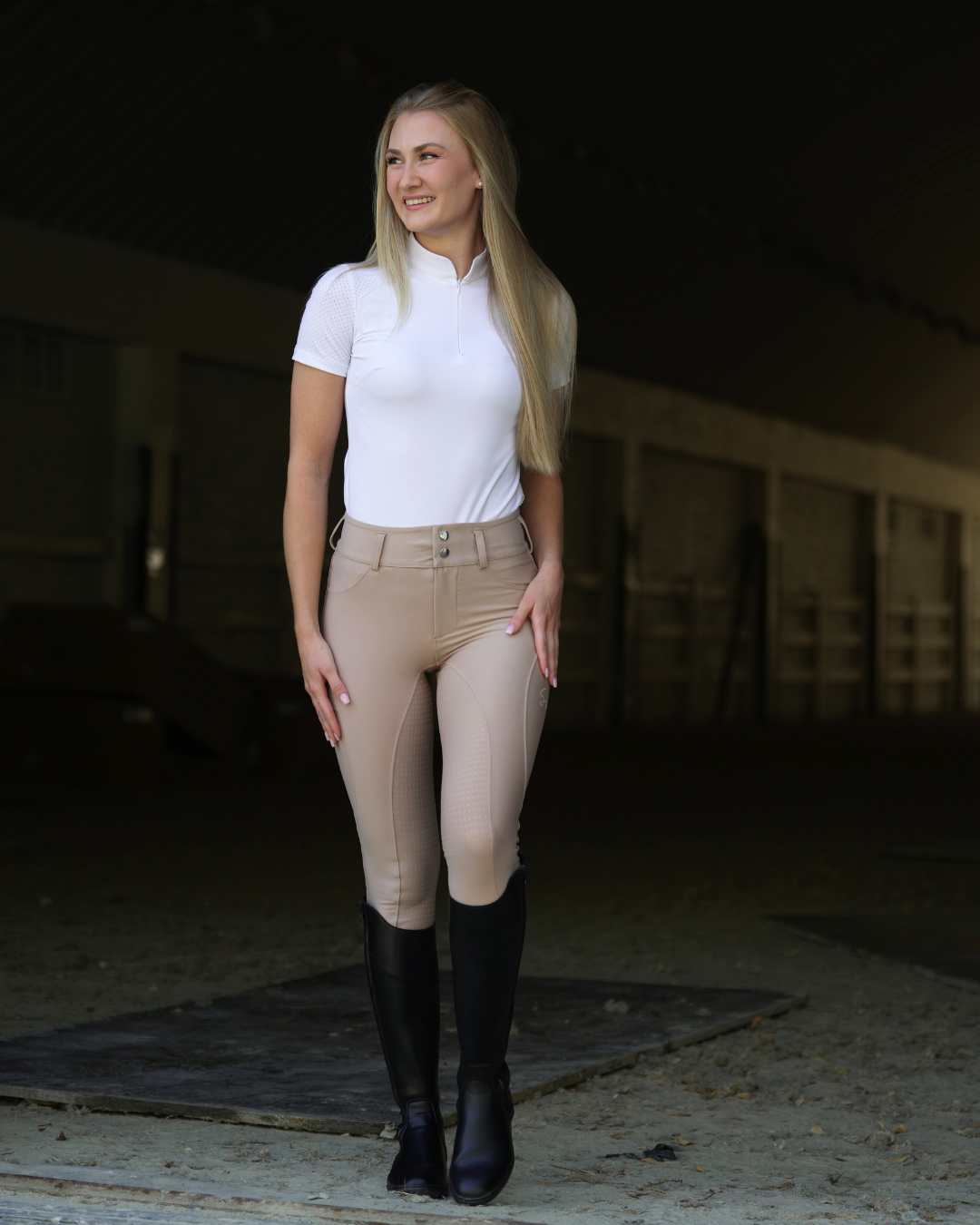 Samea Equestrian Beige Hybrid Breeches, Outfit Suggestion