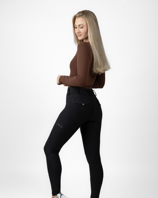 Samea Equestrian Black Hybrid Breeches
