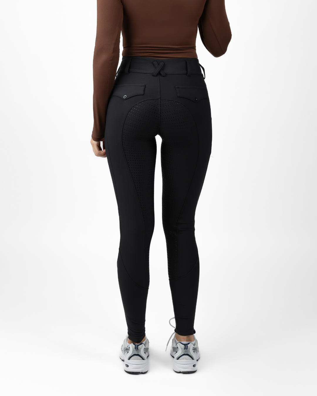 Samea Equestrian Black Hybrid Breeches, Back Side